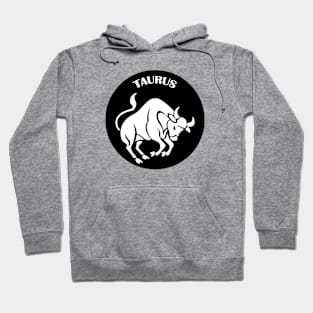 Taurus Astrology Zodiac Sign - Taurus Bull Astrology Birthday Gifts - Black and White Hoodie